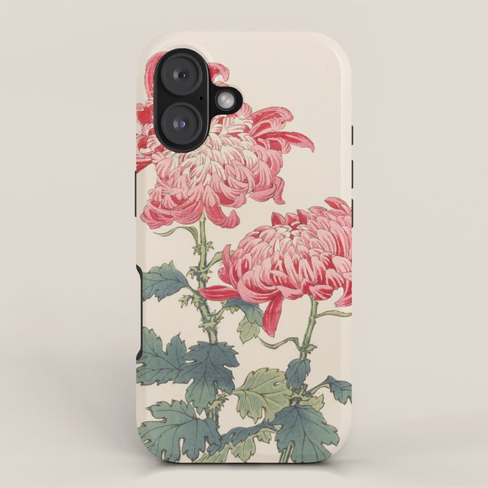 Japanese Chrysanthemum Woodblock Print #4 Iphone Case Gallery Image 1