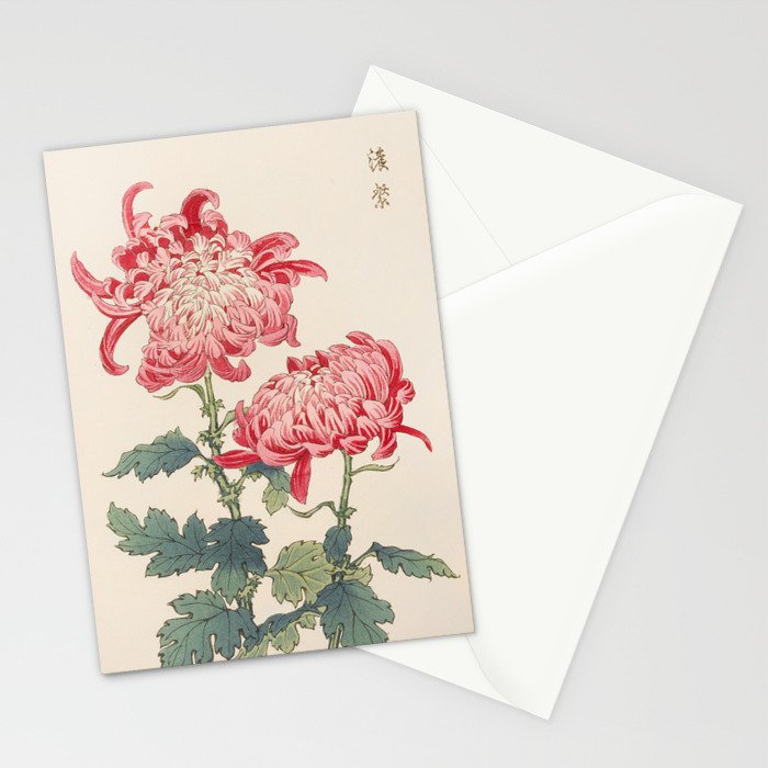 Japanese Chrysanthemum Woodblock Print #4 Stationery Card Gallery Image 2