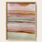 Sunset Beach Reflections x Modern Abstract Watercolor Serving Tray Gallery Image 1