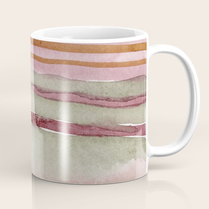 Sunset Beach Reflections x Modern Abstract Watercolor Coffee Mug Gallery Image 1