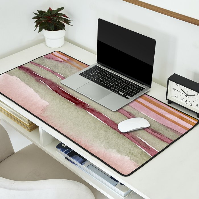 Sunset Beach Reflections x Modern Abstract Watercolor Desk Mat Gallery Image 2
