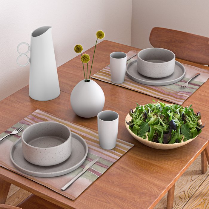 Sunset Beach Reflections x Modern Abstract Watercolor Placemat Gallery Image 2