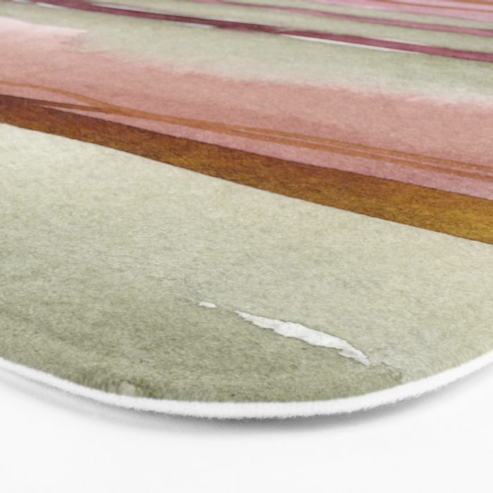 Sunset Beach Reflections x Modern Abstract Watercolor Bath Mat Gallery Image 3