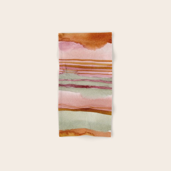 Sunset Beach Reflections x Modern Abstract Watercolor Bath Towel Gallery Image 1