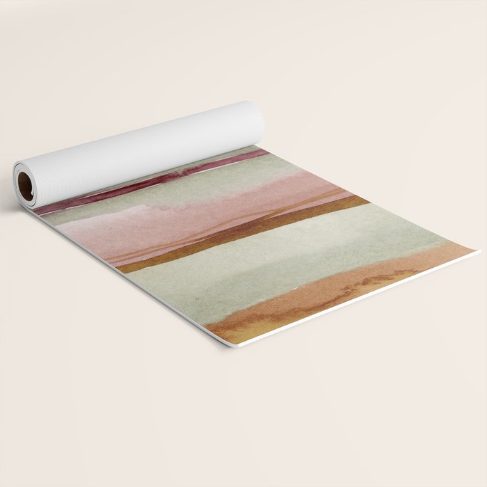 Sunset Beach Reflections x Modern Abstract Watercolor Yoga Mat Gallery Image 2