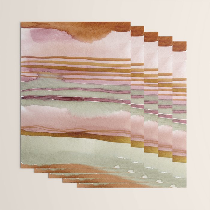Sunset Beach Reflections x Modern Abstract Watercolor Wrapping Paper Gallery Image 3
