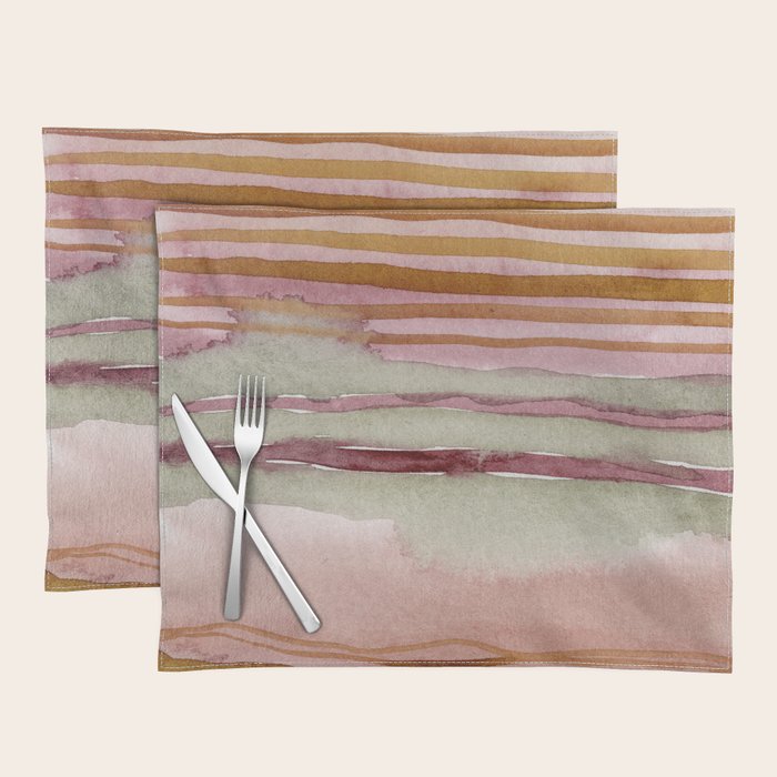 Sunset Beach Reflections x Modern Abstract Watercolor Placemat Gallery Image 1