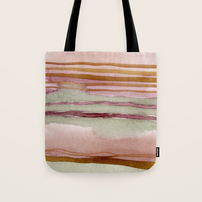 Sunset Beach Reflections x Modern Abstract Watercolor Tote Bag Gallery Image 1