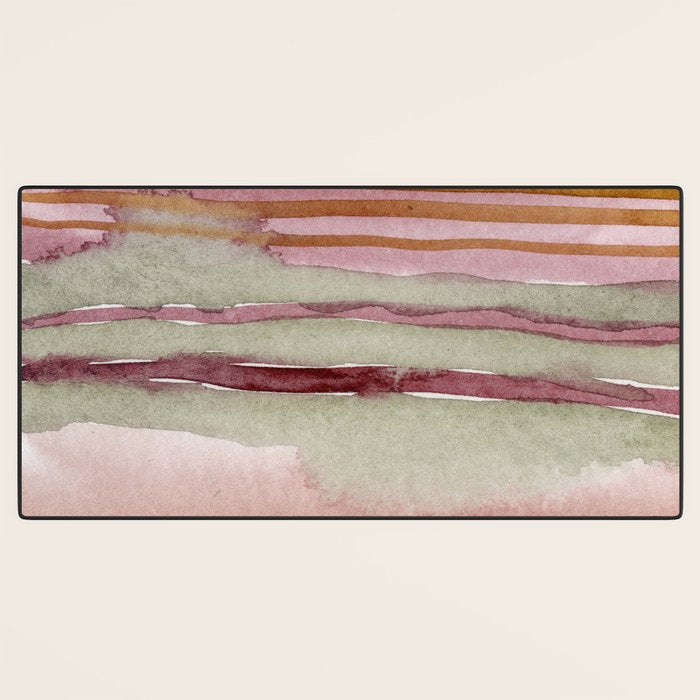 Sunset Beach Reflections x Modern Abstract Watercolor Desk Mat Gallery Image 3