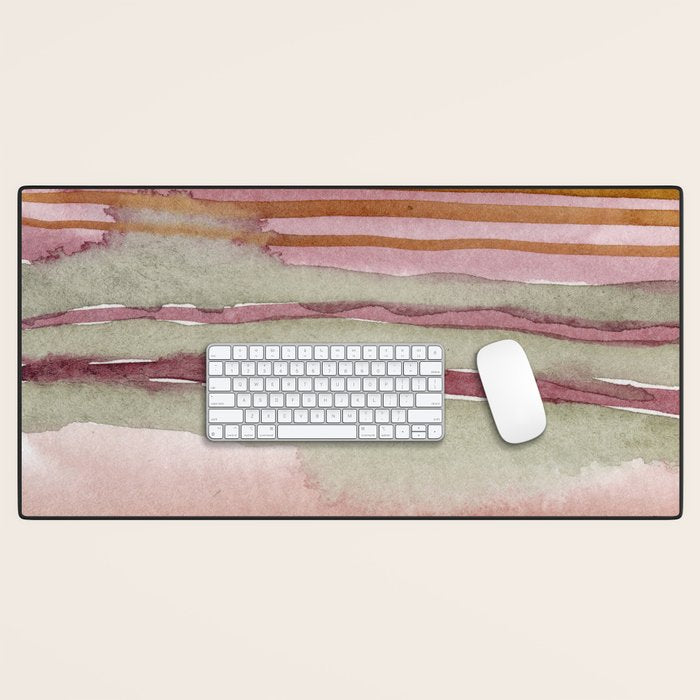 Sunset Beach Reflections x Modern Abstract Watercolor Desk Mat Gallery Image 1