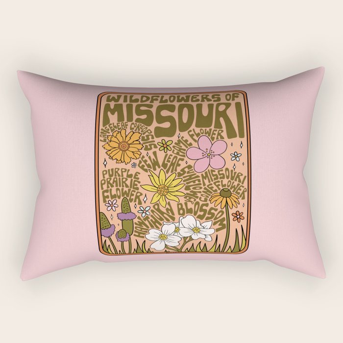 Missouri Wildflowers Rectangular Pillow Gallery Image 1
