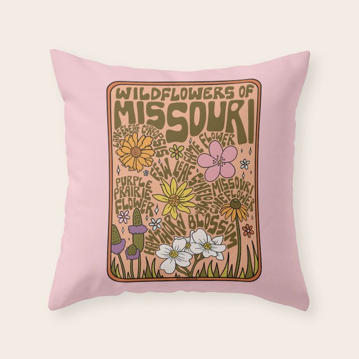 Missouri Wildflowers Throw Pillow Gallery Image 6