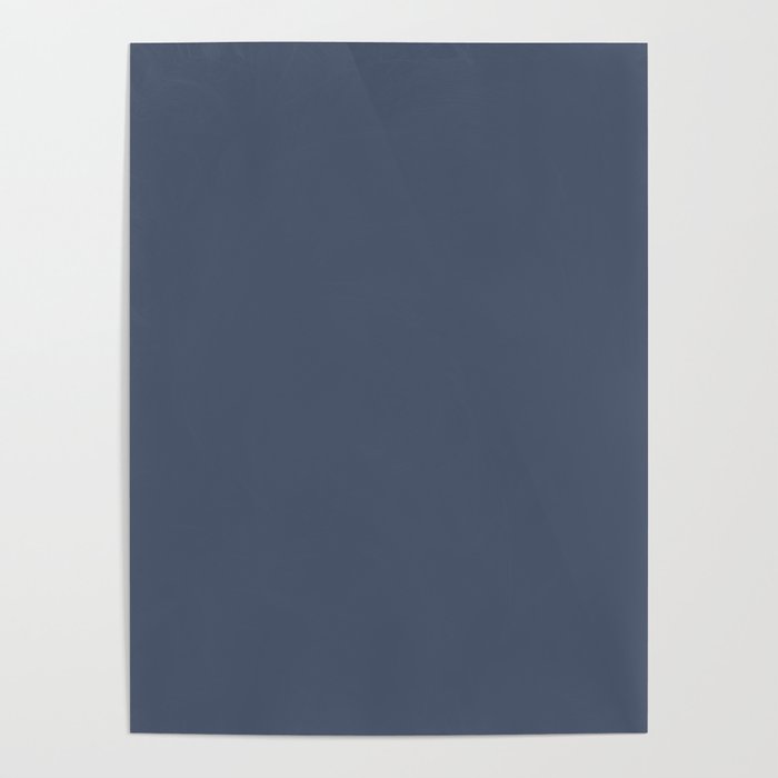Vintage Indigo Solid Color Plain Navy Blue Shade Poster