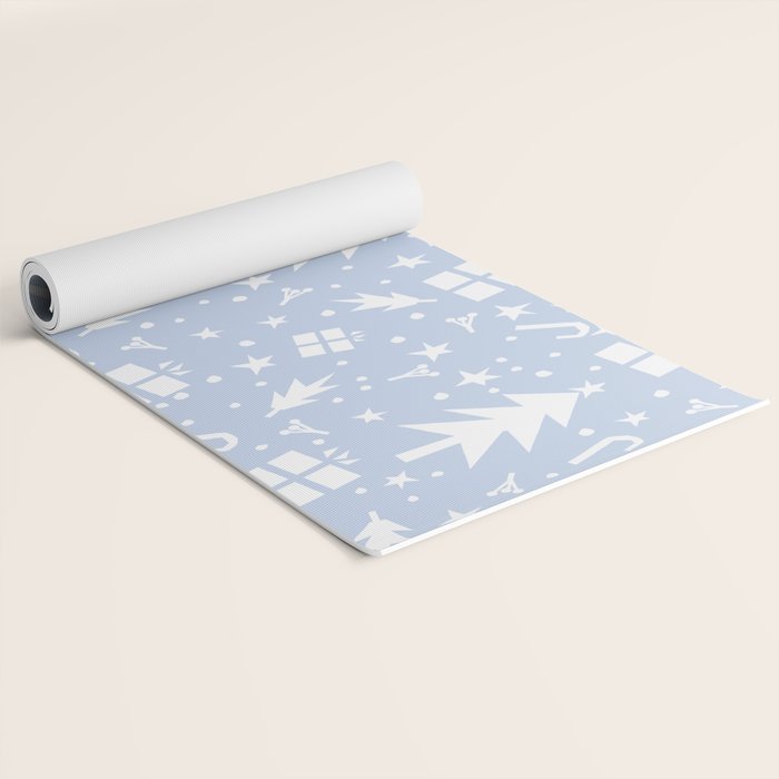 Happy Holidays monochromatic Yoga Mat Gallery Image 2