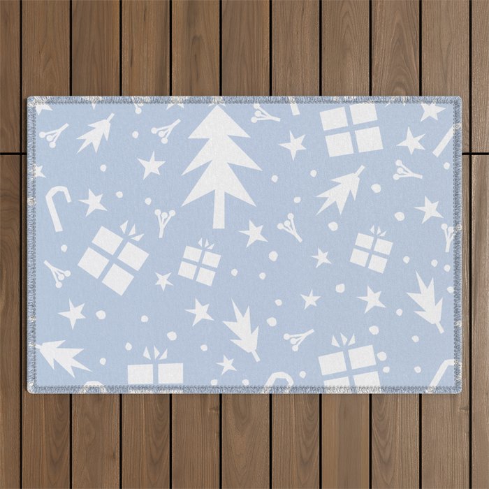 Happy Holidays monochromatic Outdoor Rug Gallery Image 1