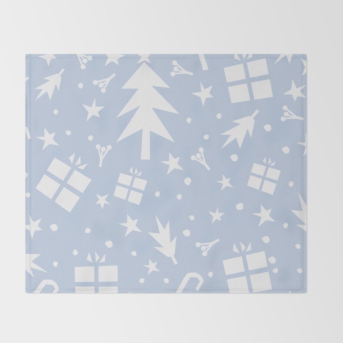Happy Holidays monochromatic Throw Blanket Gallery Image 2