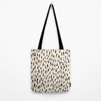 Organic Texture Minimalist Abstract Pattern in Black and Almond Cream Tote Bag Gallery Image 2