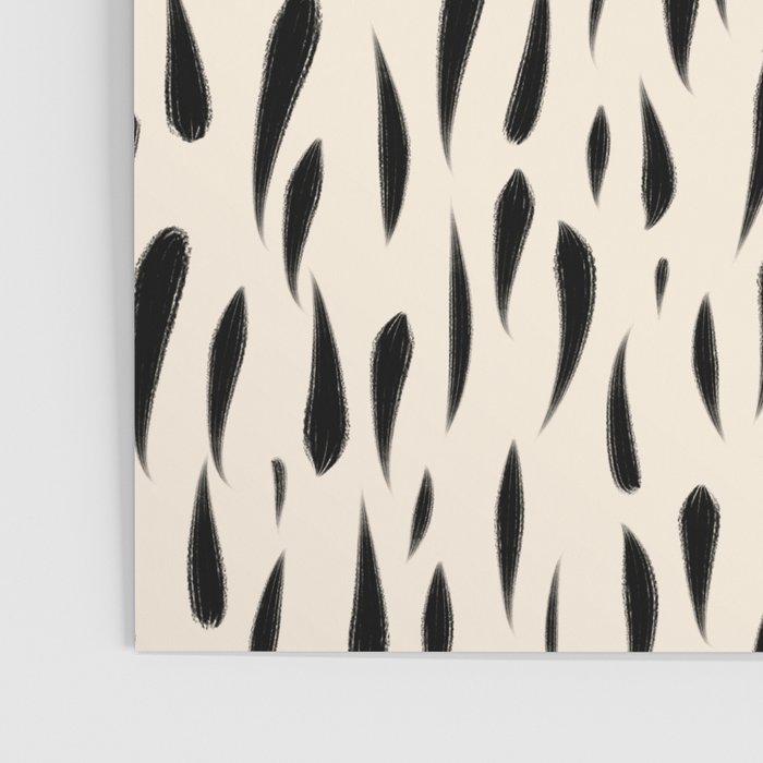Organic Texture Minimalist Abstract Pattern in Black and Almond Cream Poster Gallery Image 3