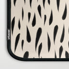 Organic Texture Minimalist Abstract Pattern in Black and Almond Cream Laptop Sleeve Gallery Image 3