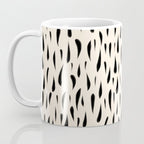 Organic Texture Minimalist Abstract Pattern in Black and Almond Cream Coffee Mug Gallery Image 3