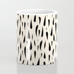 Organic Texture Minimalist Abstract Pattern in Black and Almond Cream Coffee Mug Gallery Image 4