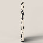 Organic Texture Minimalist Abstract Pattern in Black and Almond Cream iPhone Case Gallery Image 2