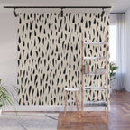 Organic Texture Minimalist Abstract Pattern in Black and Almond Cream Wall Mural Gallery Image 1