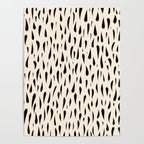 Organic Texture Minimalist Abstract Pattern in Black and Almond Cream Poster Gallery Image 4