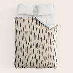 Organic Texture Minimalist Abstract Pattern in Black and Almond Cream Comforter Gallery Image 6