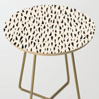 Organic Texture Minimalist Abstract Pattern in Black and Almond Cream Side Table Gallery Image 2