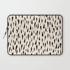 Organic Texture Minimalist Abstract Pattern in Black and Almond Cream Laptop Sleeve Gallery Image 1