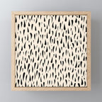 Organic Texture Minimalist Abstract Pattern in Black and Almond Cream Mini Art Print Gallery Image 1