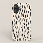 Organic Texture Minimalist Abstract Pattern in Black and Almond Cream iPhone Case Gallery Image 1