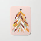 Festive Retro Christmas Tree on Peach Fuzz Bath Mat Gallery Image 1