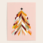 Festive Retro Christmas Tree on Peach Fuzz Poster Gallery Image 4