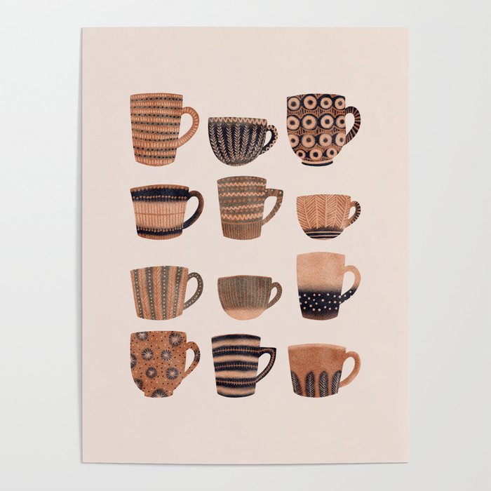 Watercolor Tea Cups Poster Gallery Image 4
