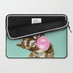 Bubble Gum Baby Cat in Green Laptop Sleeve Gallery Image 2