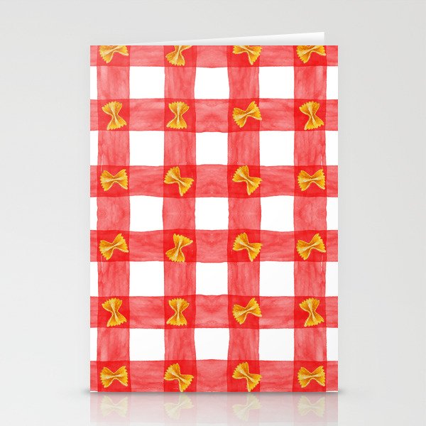Gingham Pasta Stationery Card Gallery Image 1