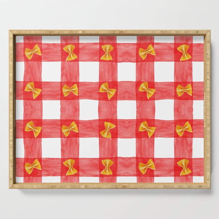 Gingham Pasta Serving Tray Gallery Image 1