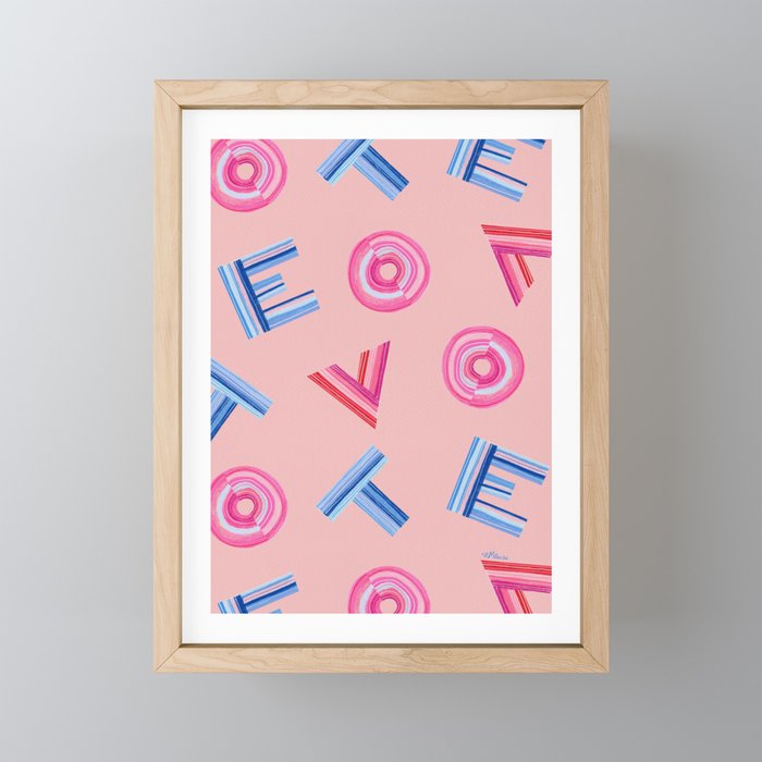 Cast Your Vote | Hand-Lettered Pattern in Peach Mini Art Print Gallery Image 1