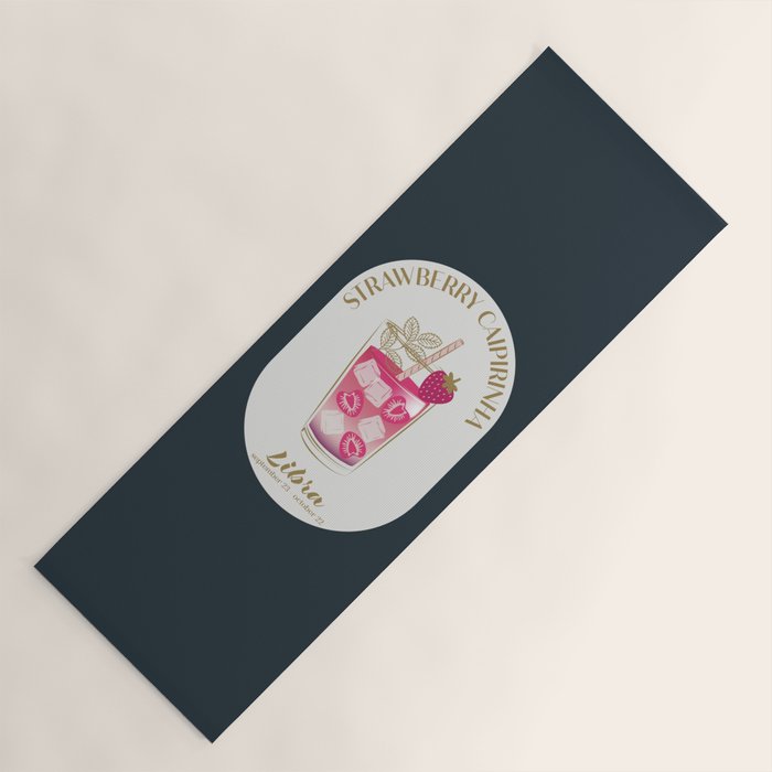 Cherry Mimosa Cocktail Zodiac Sign Yoga Mat Gallery Image 1