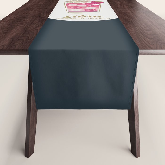 Cherry Mimosa Cocktail Zodiac Sign Table Runner Gallery Image 1