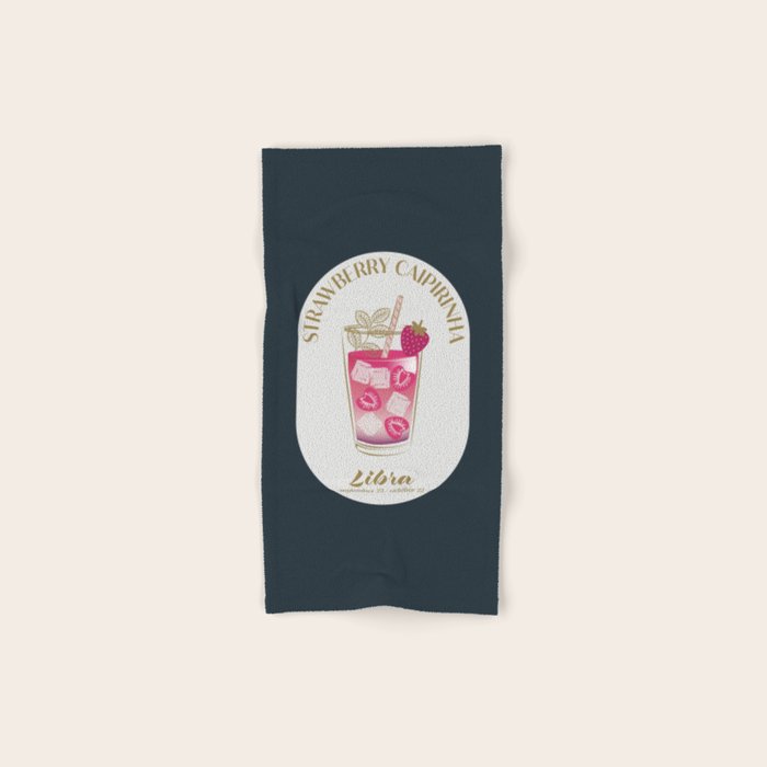 Cherry Mimosa Cocktail Zodiac Sign Bath Towel Gallery Image 1