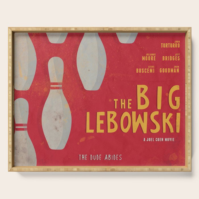 The Big Lebowski - Movie Poster, Coen brothers film, Jeff Bridges, John Turturro, bowling Serving Tray Gallery Image 1