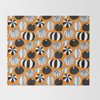 Autumn pumpkin harvest art pattern Throw Blanket Gallery Image 2