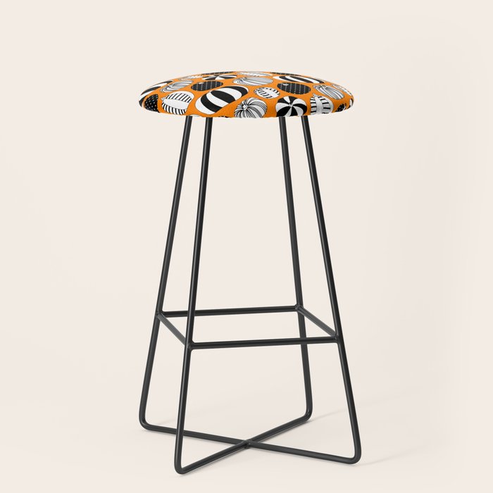 Autumn pumpkin harvest art pattern Stool Gallery Image 1