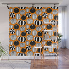 Autumn pumpkin harvest art pattern Wall Mural Gallery Image 1