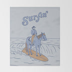 Surfin' in Blue Throw Blanket Gallery Image 2