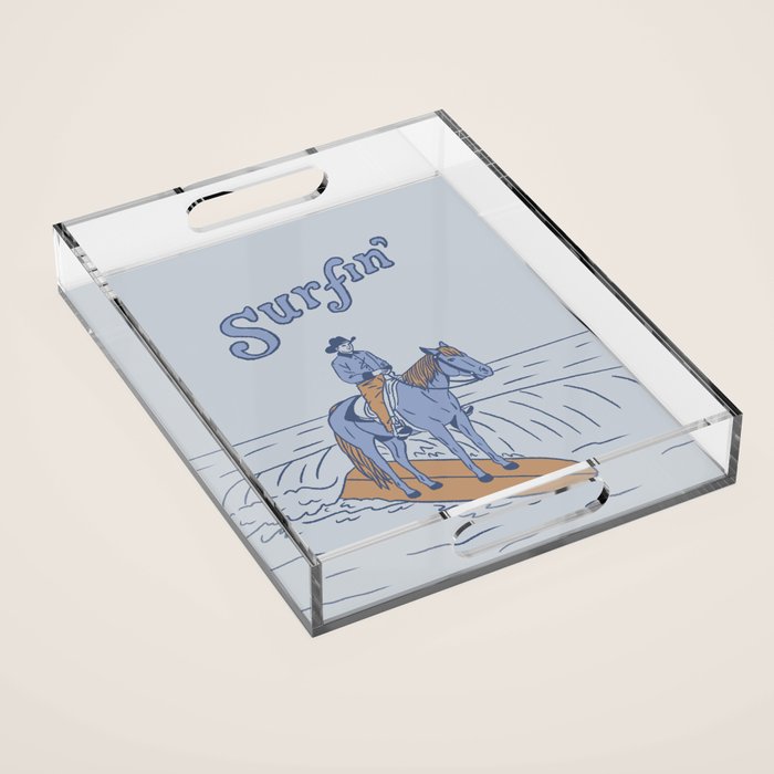 Surfin' in Blue Acrylic Tray Gallery Image 1