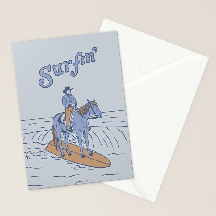 Surfin' in Blue Stationery Card Gallery Image 2